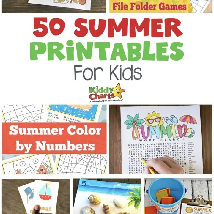 Summer is full of colors and activities for the little people and you. Today I have 50 summer printables for kids to have some super fun summer activities. You can get coloring pages, activity lists, games, worksheets, crafts, and planner printables to make your days more awesome.