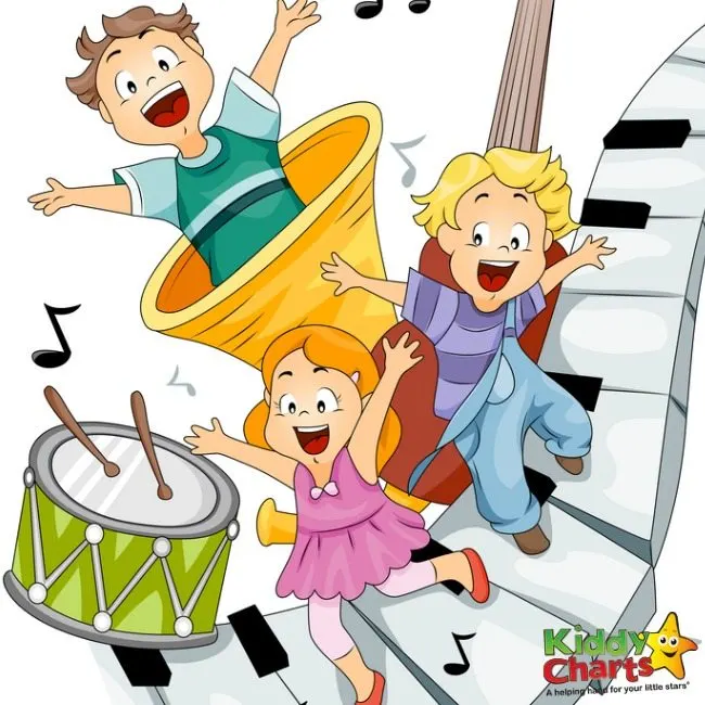 Chidren with Musical Instruments with Clipping Path