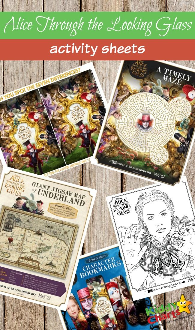 Alice through the looking glass activity sheets