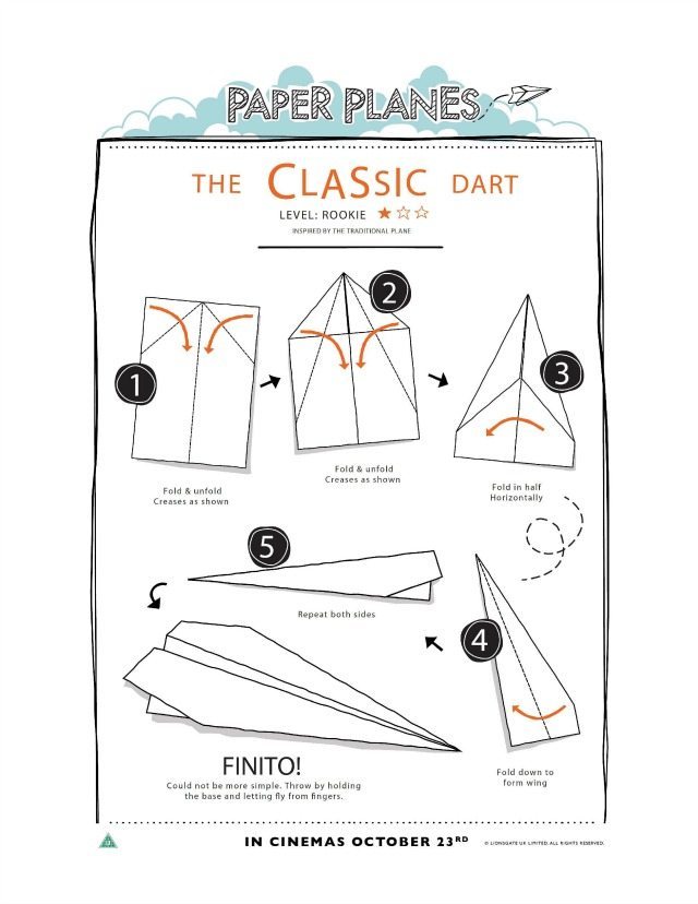 The Classic dart printable paper plane tutorial