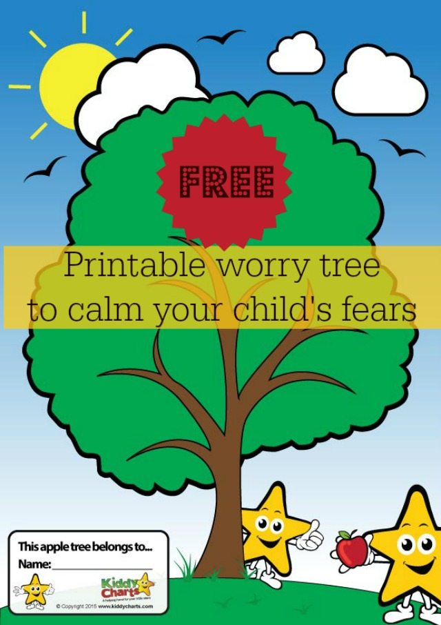 Help kids cope with anxiety printable worry tree KiddyCharts