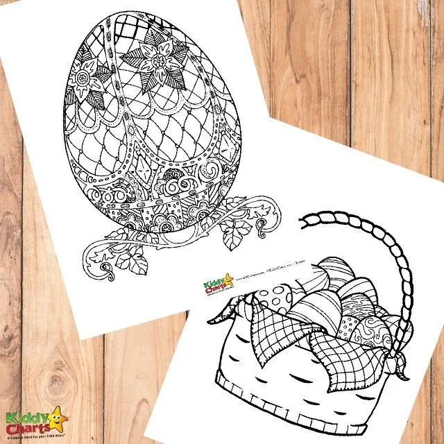 Easter egg coloring pages for adults and kids