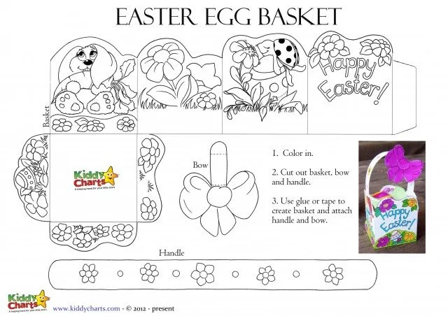 No Easter egg hunt is complete without the Easter basket, so we have one for you to color in and then print out - so what are you waiting for, get printing and then go on that Easter egg hunt!