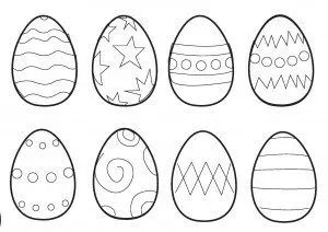 Easter Colouring Pages: Small Easter Eggs