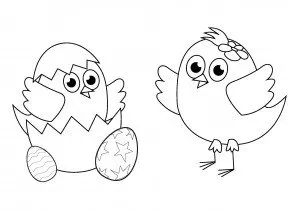 Easter coloring pages: Chicks