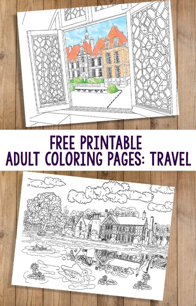 Free Printable Adult Coloring Pages Travel