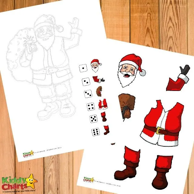 Free Printable Roll a Santa Numeracy Game for Kids