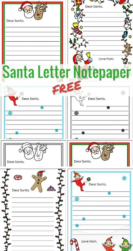 Free Santa letter notepaper
