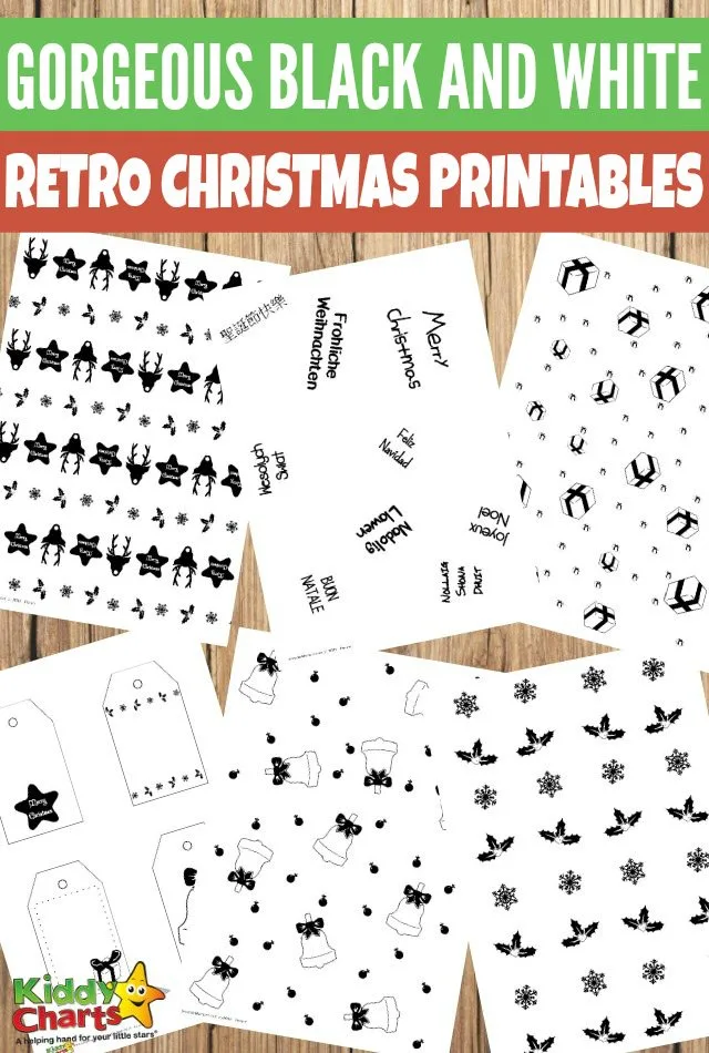 Gorgeous Black And White Retro Christmas Wrapping Paper