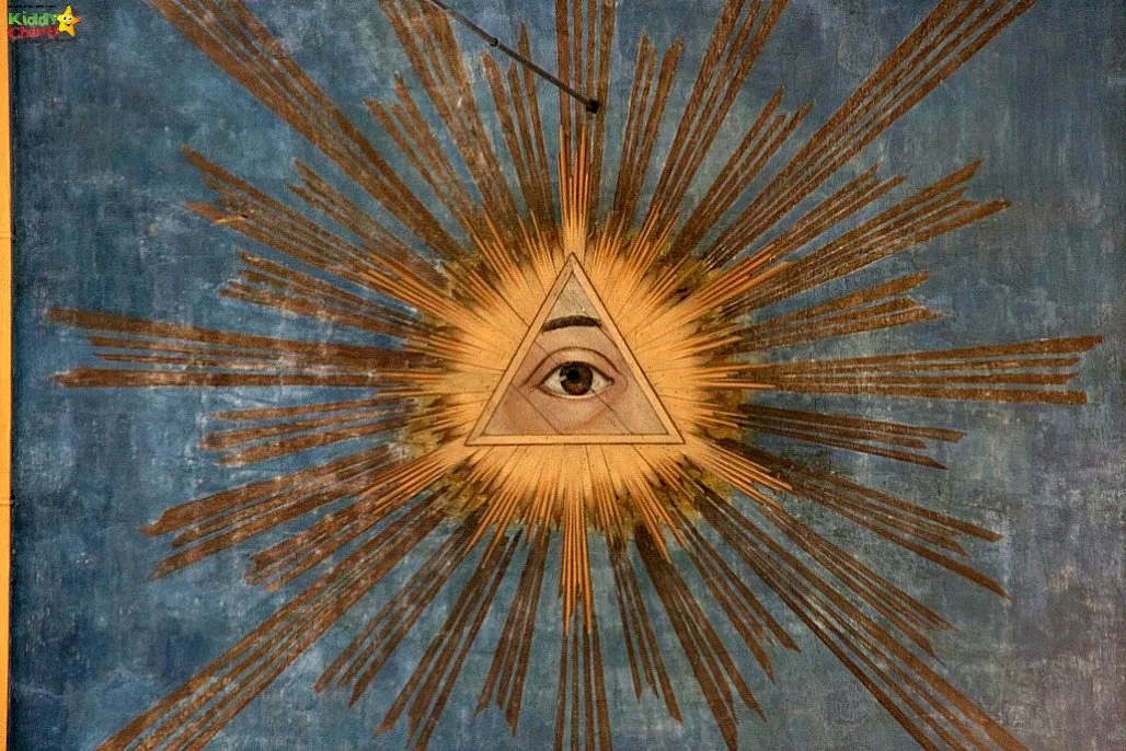 This is the amazing All Seeing Eye in the Ceiling of the Hertgenbosch St Jacques Cathedral - simply stunning.