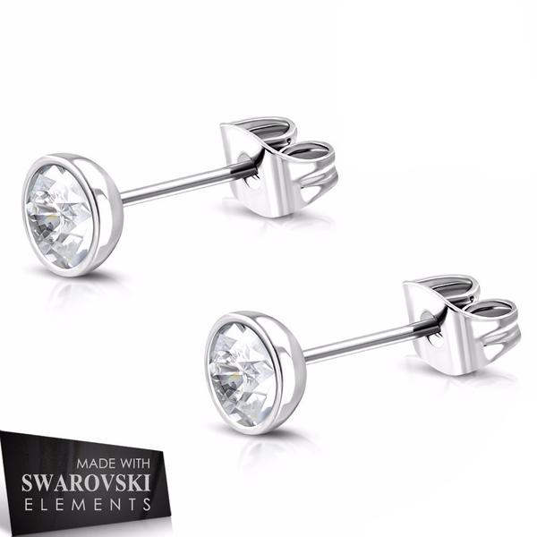 A barbell made with sparkling Swarovski Elements glitters in the light.