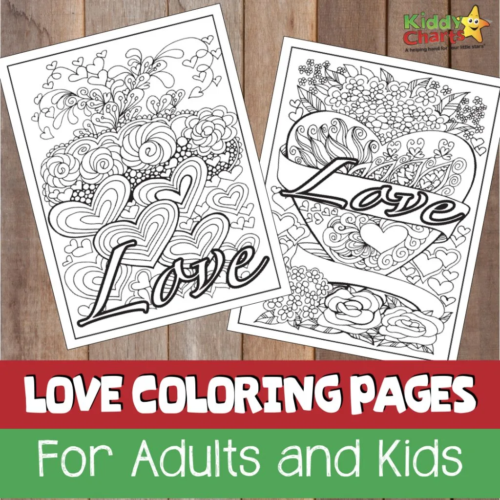 Love coloring pages for adults free printables