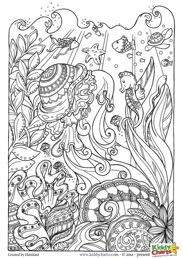 Lovely Ocean Coloring Page for Adults