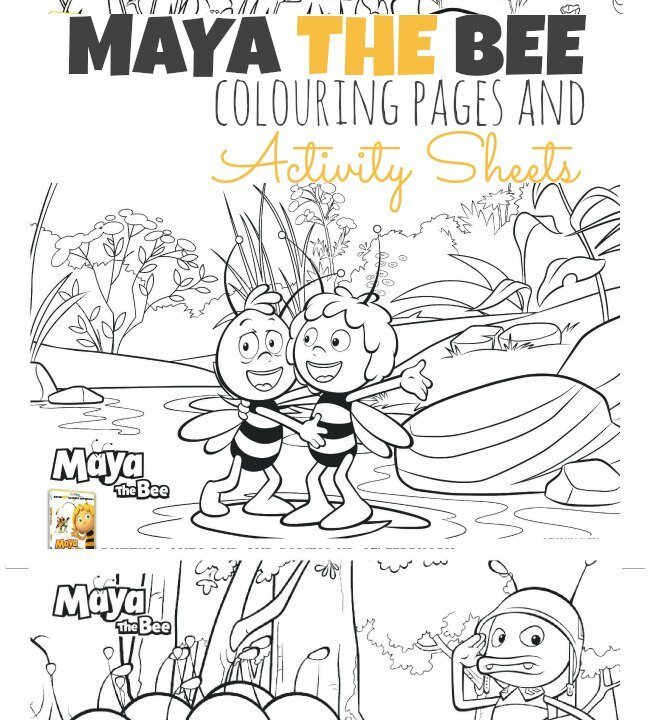 Maya the Bee Colouring Pages and Activity Sheets