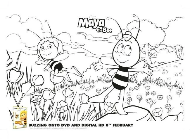 Maya the Bee colouring sheet 1