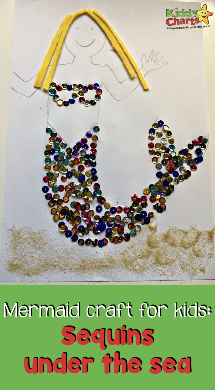 Mermaid craft for kids: Sequins under the sea