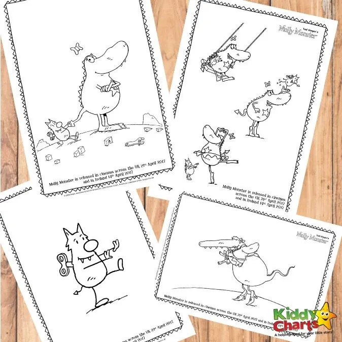 Molly Monster Free Printable Colouring Sheets