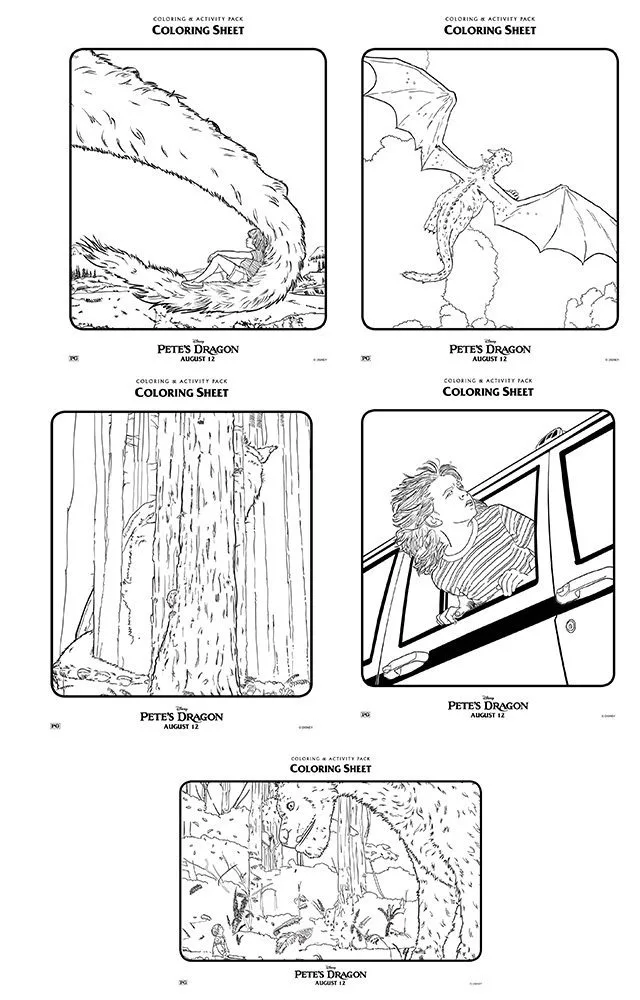Pete's Dragon Colouring Pages