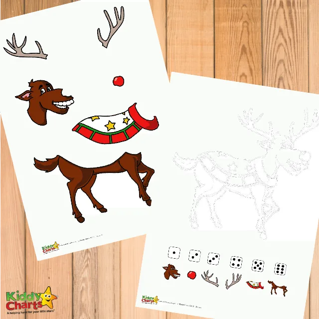 Roll a reindeer free printable game for little ones