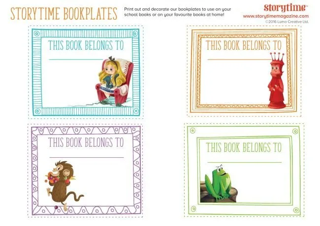 People are encouraged to print out and decorate bookplates to use on their school books or favorite books at home.