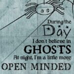 The person in the image is expressing that they are more open to the idea of ghosts at night than during the day.