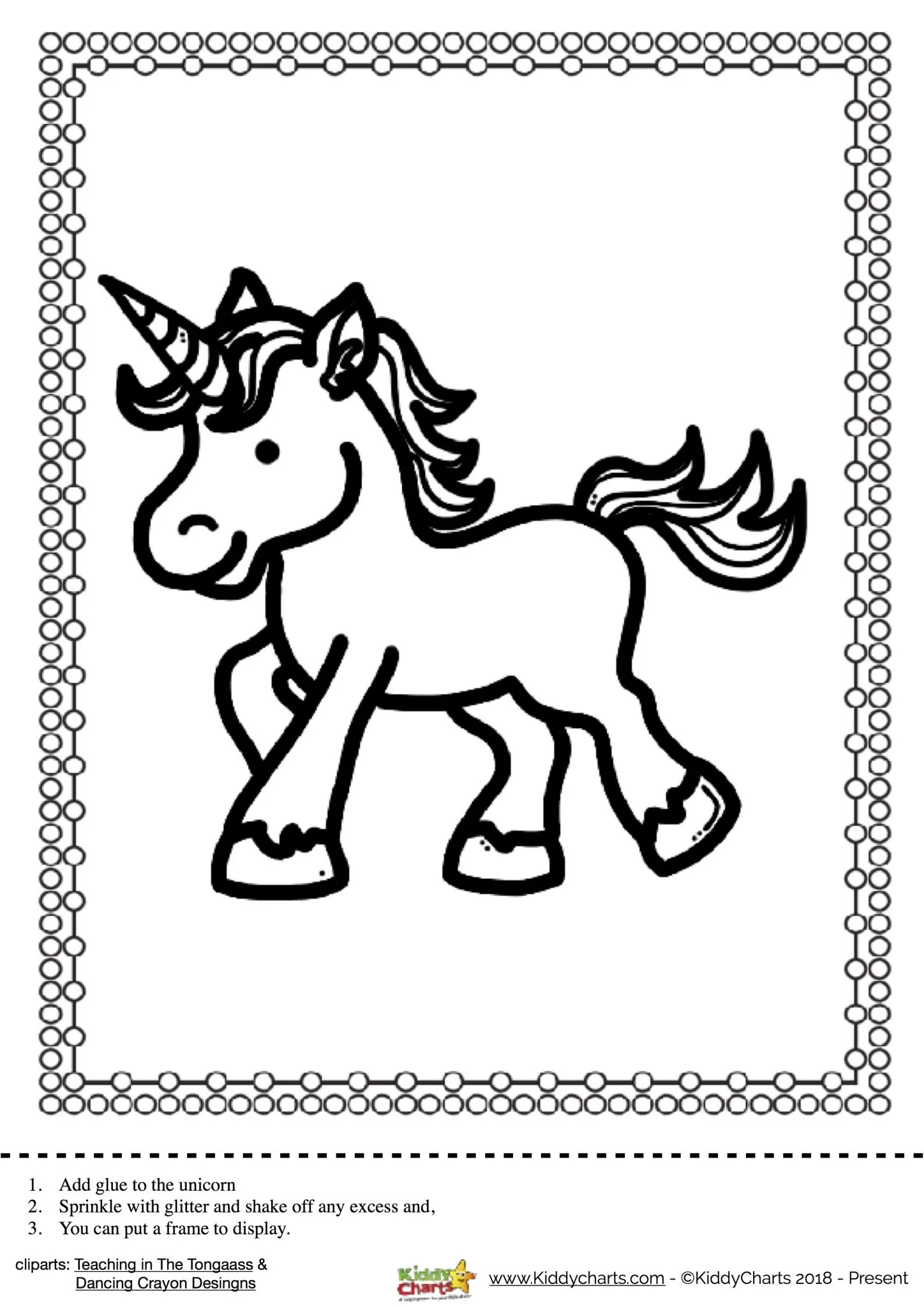 Create your own gorgeous Unicorn wall art with our lovely Unicorn printable template
