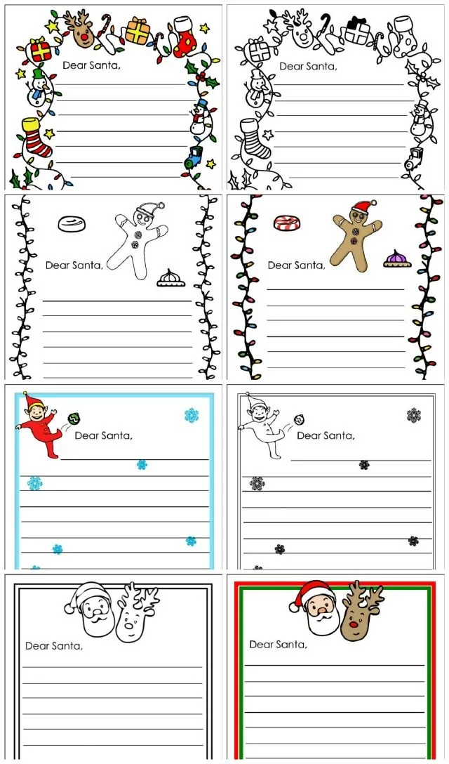 Here are all the dear santa letter templates for you - from Fairy lights to gingerbread men, your kids can find the perfect notepaper to write their Santa letter on.