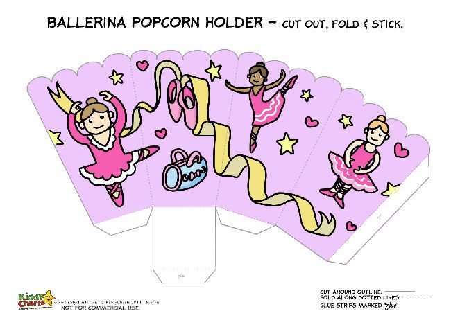 Printable Ballet Popcorn Holder for Kids