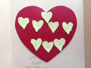 Simple valentines card: Big and little hearts