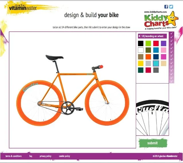 Screenshot for those entering the build a bike vitamin water competition