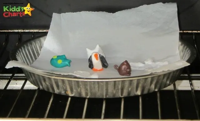 Our fimo figures needed to be cooked in the oven - see you later!