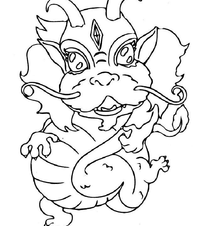 One of four excellent Chinese Dragon coloring pages for the kids. Or perhaps even for parents to relax at Chinese New Year with!