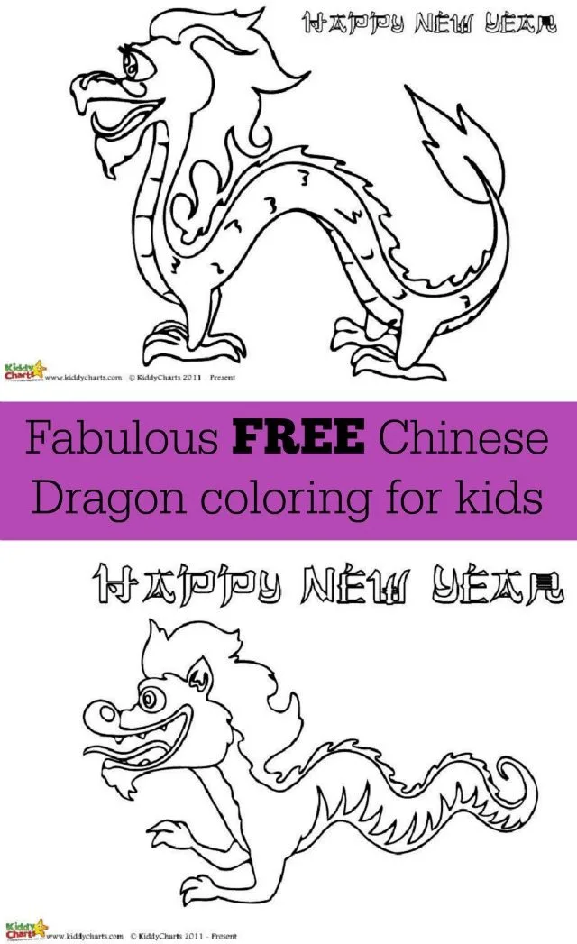 Four perfect chinese dragon coloring sheet for Chinese New Year activities for kids. These four designs are lovely, and really capture the spirit of Chinese New Year for everyone. So give them a go!