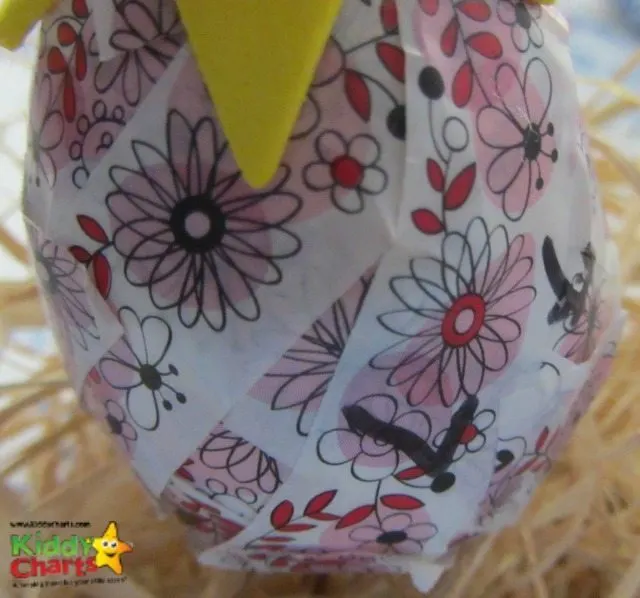 Washi tape is incredibly versatile - here we are decorating an egg for a simple Easter craft for you all.