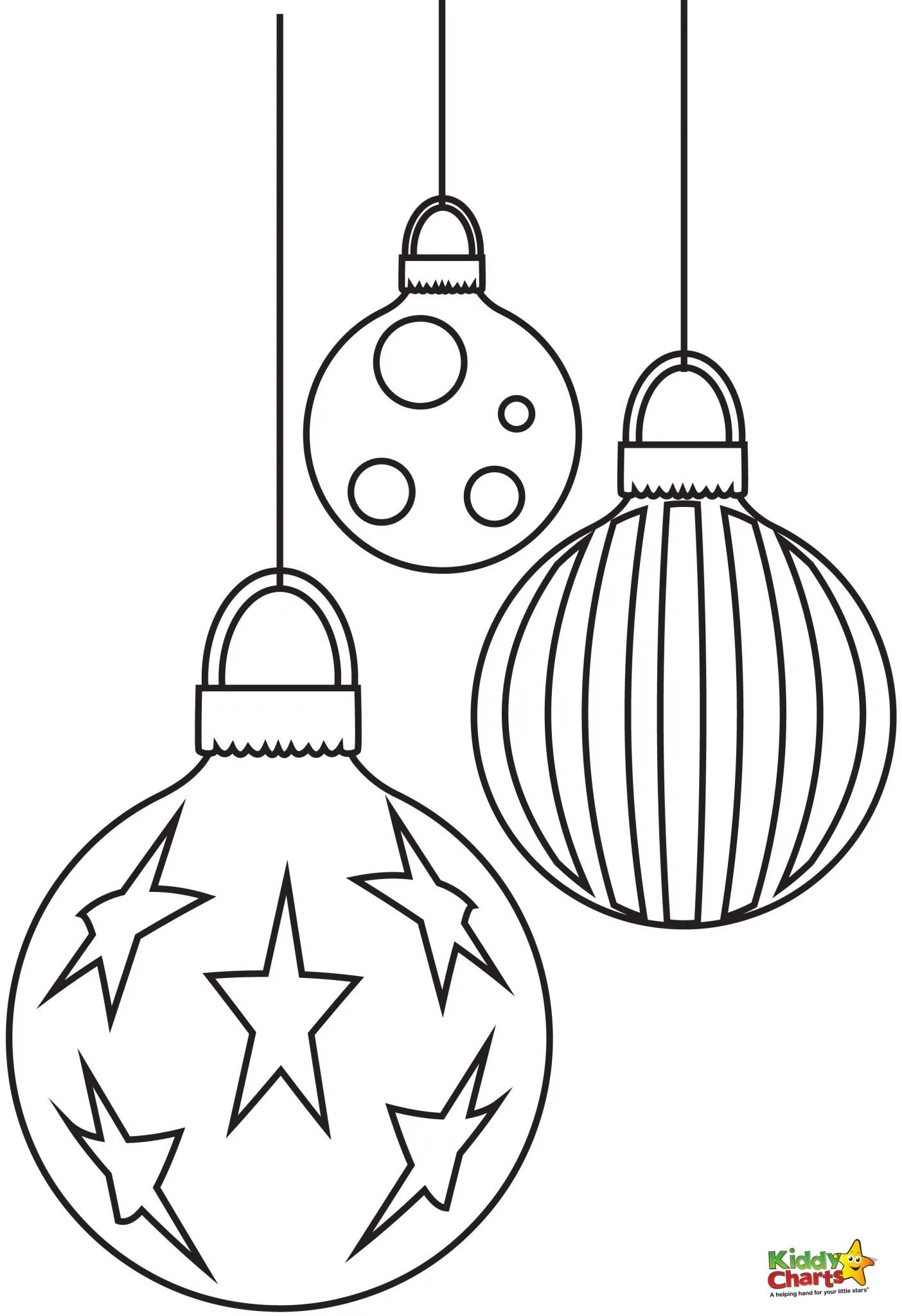 baubles - free christmas coloring pages