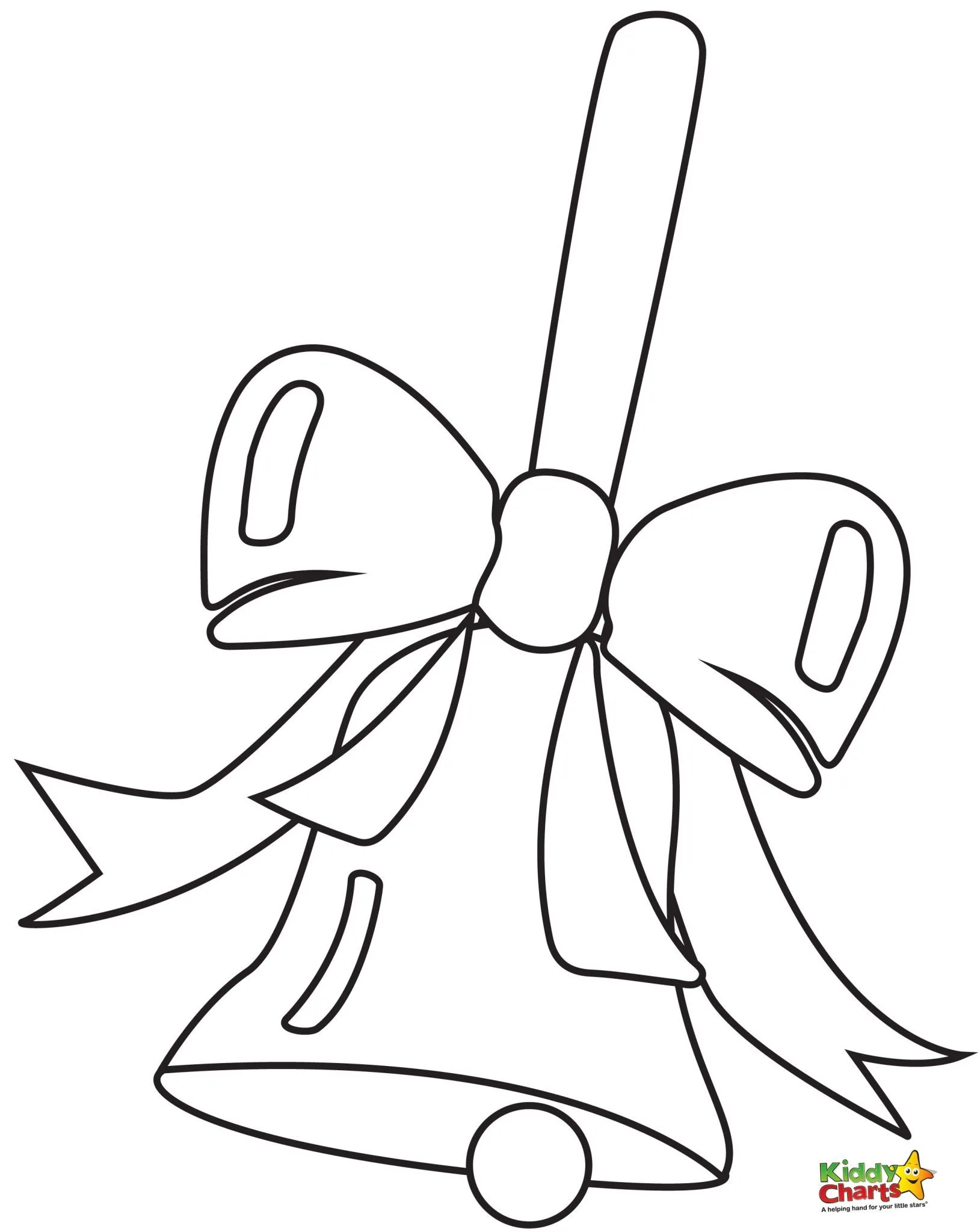 Bell with a Bow - Printable Christmas Coloring Pages