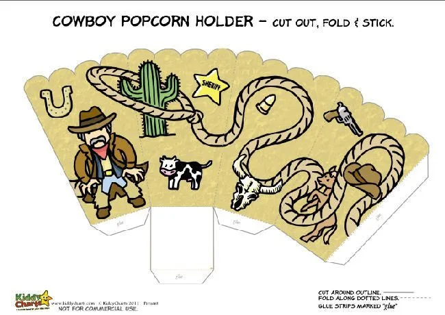 Printable Cowboy Popcorn Holder for Kids