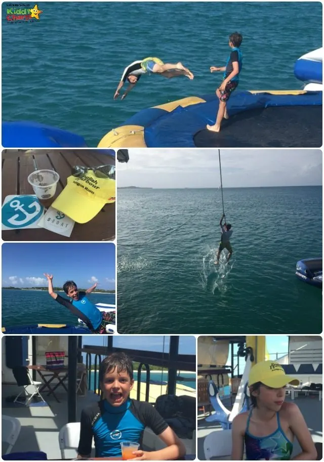 The D Boat in Antigua is a lot of fun - can you can see - a water park on an oil tanker, but it still works!