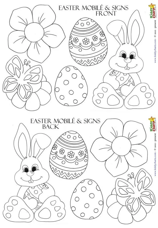If you need to know what your Easter Egg hunt signs look like, then look no further - here is the front and the back of the printables for you to color in.