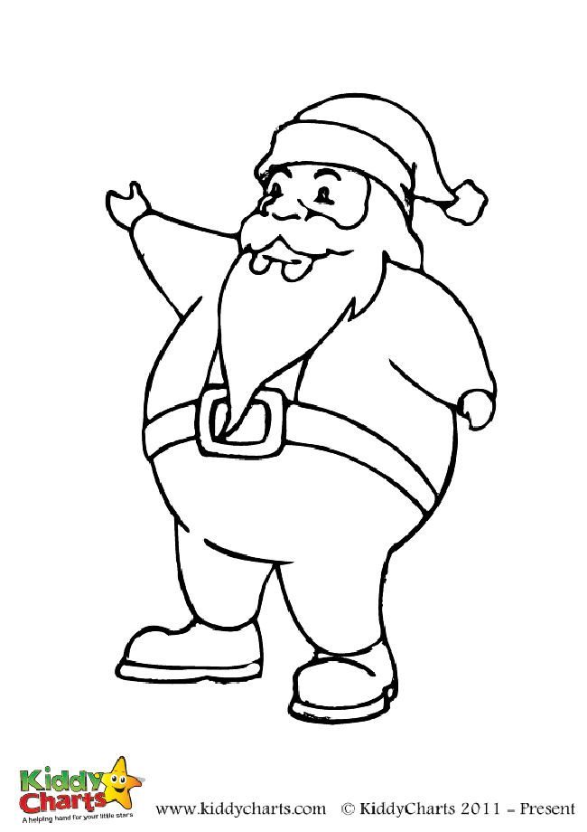 Santa colouring page for the kids