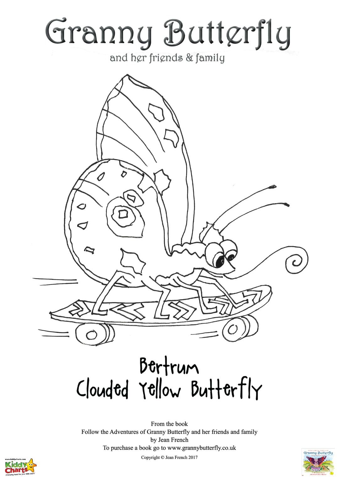 Granny Butterfly Colouring pages: Bertrum
