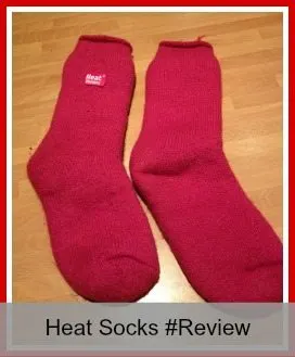 A bright red pair of Heat Socks against a white background.