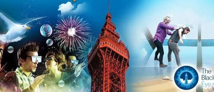 An anime animation of the Blackpool Tower 40000 Eye is playing in the 4D Cinema Experience.