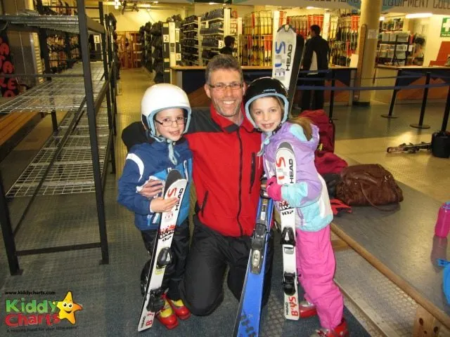 Getting ready for us to ski at the Hemel Snow Centre...go kids!