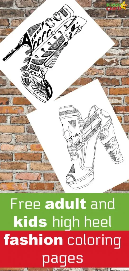 FREE adult coloring pages - high heels
