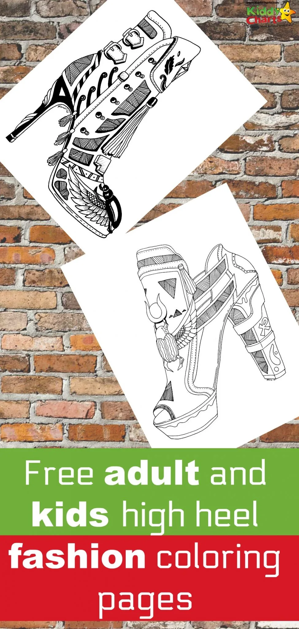 Download some fabulous free high heel shoe coloring pages to take you back to the 70s!