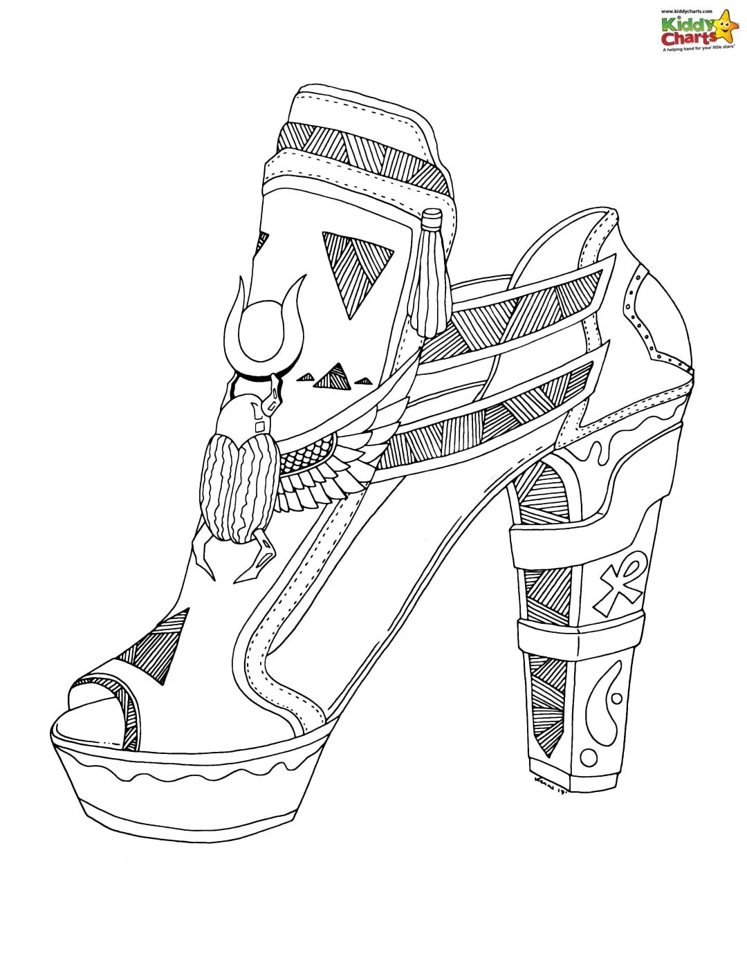 Another high heel shoe to color in; this time for the kids!