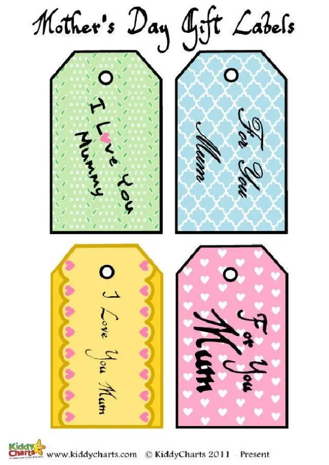 Here are the tags for you to use on Mothers Day and to write your Mothers Day messages on the back of. Perfect for all the mothers out there!