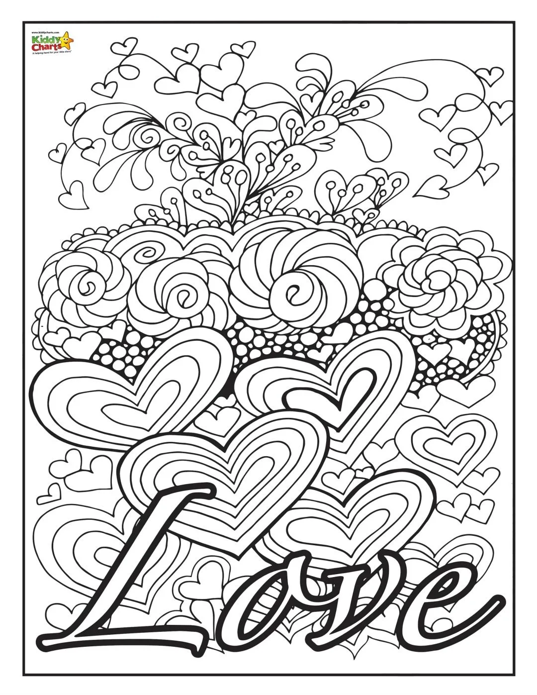 Love kids coloring page