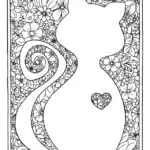 Cat adult coloring page. Beautiful design perfect for mindful coloring. And we have a second one for the kids too if you have any and want to share with them. Download them both now.